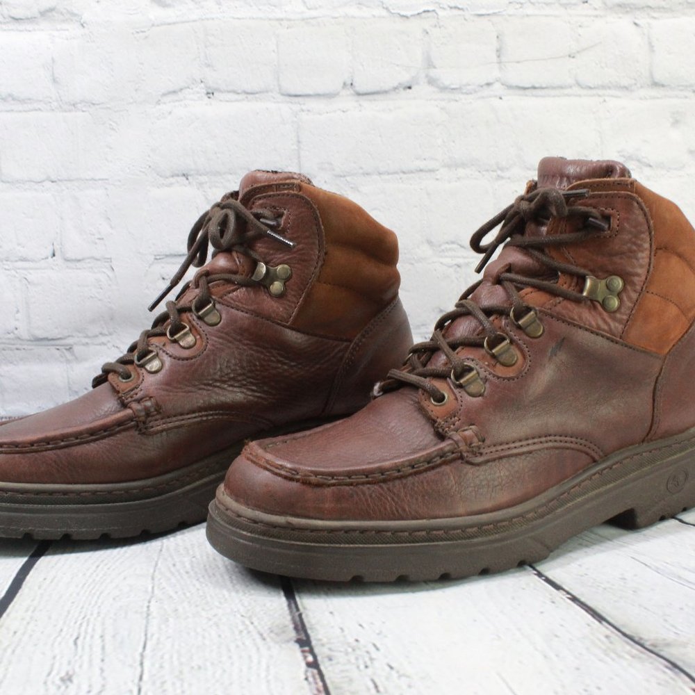 Carolina Brown Leather Lace-up Padded Chukka Work Ankle Boots Size 8 D - Picture 2 of 9